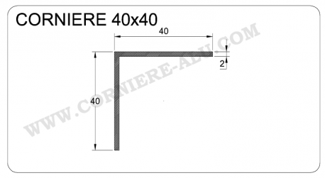 Cornière 40/40/2 Chromé Brillant