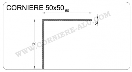 Cornière 50/50/2 Chromé Brillant