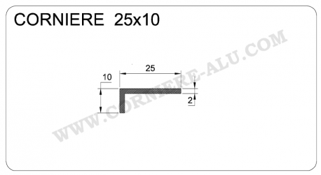 BAGUETTE D ANGLE ALU C2322 (H)10x(L)2500 mm DORE 1071003006