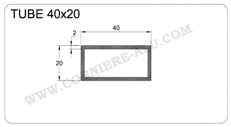 TUBE ALU DÉCLASSÉ RECTANGLE PRÉLAQUÉ BLANC MAT RAL 9010 