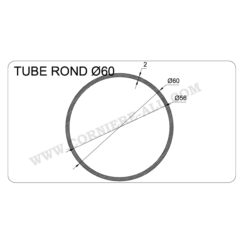 Tube aluminium Ø 60 mm Anodisé sur mesure