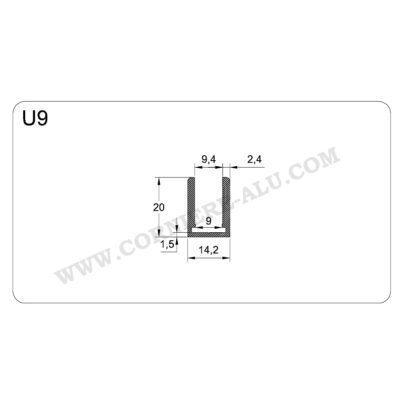 Profil U pour verre de 8 mm – Achat